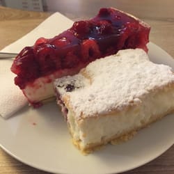 Konditorei Café Senf - Himbeer-Joghurt-Torte und Grieß-Kirsch-Kuchen