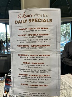 Menu photo 1 Gelson's Irvine Wine Bar Irvine, CA