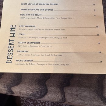 Nopa - Dessert wine menu - New American Near Me - San Francisco, California Nopa - Dessert wine menu - New American Near Me - San Francisco, California