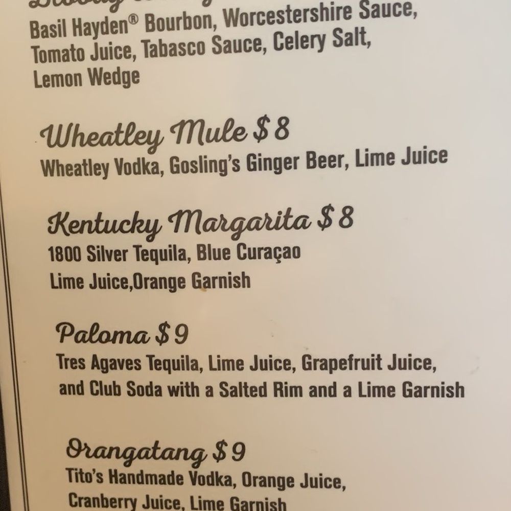 The Brown Barrel - Cocktail menu - American Near Me - Frankfort, Kentucky The Brown Barrel - Cocktail menu - American Near Me - Frankfort, Kentucky