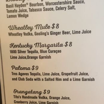 The Brown Barrel - Cocktail menu - American Near Me - Frankfort, Kentucky