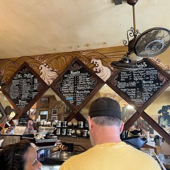 Simple Pleasures Cafe - Menu on the wall - Bagels Near Me - San Francisco, California