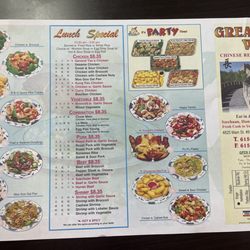 Great Wall Chinese Restaurant - Menu. August 2023