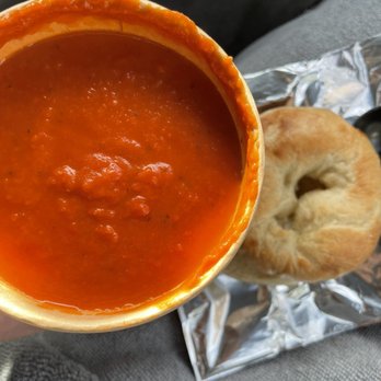 The Smiley Cafe - Tomato Bisque (Vegan and Gluten Free) and Plain Bagel - Coffee & Tea Near Me - Durango, Colorado The Smiley Cafe - Tomato Bisque (Vegan and Gluten Free) and Plain Bagel - Coffee & Tea Near Me - Durango, Colorado