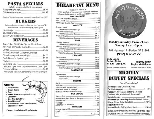 Menu photo 5 B & J's Steaks & Seafood Darien, GA