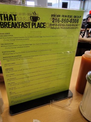 Menu photo 3 That Breakfast Place Euclid, OH
