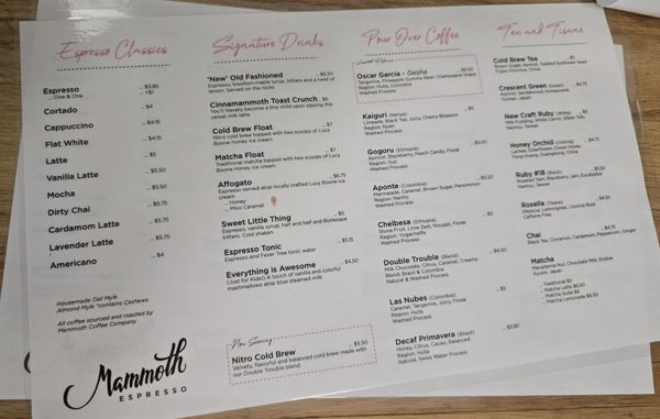 Menu photo 3 Mammoth Espresso New Orleans, LA Menu photo 3 Mammoth Espresso New Orleans, LA