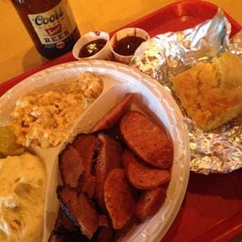 Sharon's BBQ Catering - Brisket, German sausage, creamed corn, creamy potato salad - Barbeque Near Me - Abilene, Texas