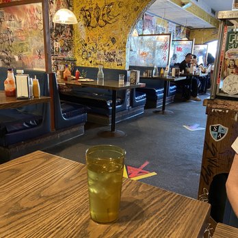 Bon's Off Broadway - a glass of lemonade on a table - Breakfast & Brunch Near Me - Vancouver, British Columbia