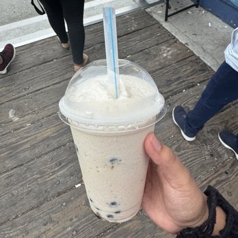 Redondo Beach Coffee Shop - "White Chocolate Frap. With Boba" without the whip cream or chocolate drizzle as shown on the menu :/ and very little boba portion. - Coffee & Tea Near Me - Redondo Beach, California