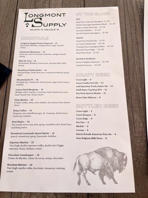 Menu photo 3 Longmont Supply Longmont, CO