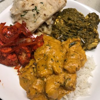 India Oven - Chicken tikka, saag paneer, coconut chicken and garlic naan - Indian Near Me - Bowling Green, Kentucky