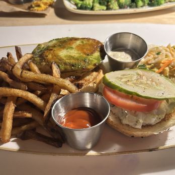 Monkeypod Kitchen - My fish sandwich was good but a bit soggy, the fries looked well cooked but was lukewarm warm. - New American Near Me - Lahaina, Hawaii Monkeypod Kitchen - My fish sandwich was good but a bit soggy, the fries looked well cooked but was lukewarm warm. - New American Near Me - Lahaina, Hawaii