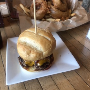 Wisconsinburger - Slider with o-ring basket. - Burgers Near Me - Spokane, Washington Wisconsinburger - Slider with o-ring basket. - Burgers Near Me - Spokane, Washington