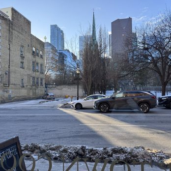 Mast Coffee - View of St James park and cathedral from inside - Coffee & Tea Near Me - Toronto, Ontario