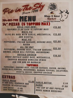Menu photo 1 Pie In the Sky Pizza Mooresville, NC Menu photo 1 Pie In the Sky Pizza Mooresville, NC