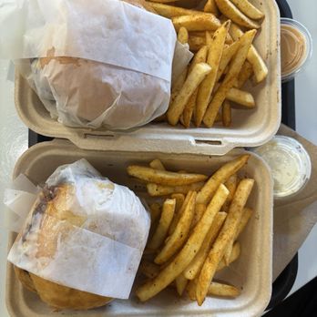 Brgr Shack - The Classic and The Shack Burger both with Fries - Burgers Near Me - Escondido, California Brgr Shack - The Classic and The Shack Burger both with Fries - Burgers Near Me - Escondido, California
