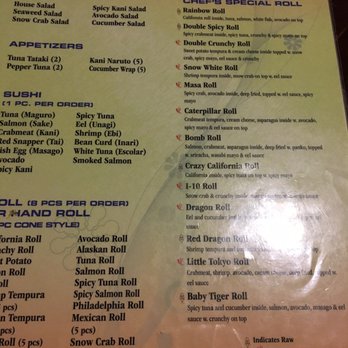 Sushi Masa - 1 side of the AYCE menu - Sushi Bars Near Me - Baton Rouge, Louisiana Sushi Masa - 1 side of the AYCE menu - Sushi Bars Near Me - Baton Rouge, Louisiana