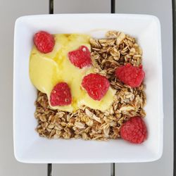 Granola with lemon curd. Delicious!