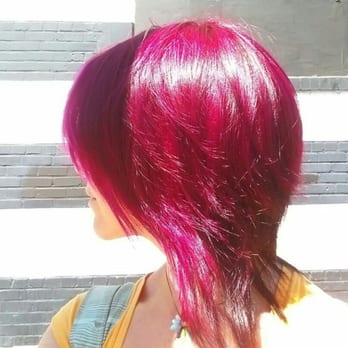 Zulma Reyes - Magenta, pink hair and asymmetrical cut! - Hair Stylists Near Me - Berkeley, California