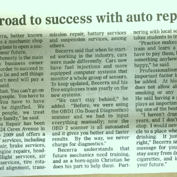 Mailo's Auto Repair - Article from news paper - Auto Repair Near Me - Fontana, California Mailo's Auto Repair - Article from news paper - Auto Repair Near Me - Fontana, California