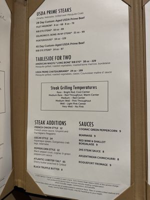 Menu photo 6 John Howie Steak Restaurant Bellevue, WA