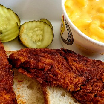 Dave's Hot Chicken - 2 mild chicken strips sub mac and cheese for fries. - Chicken Shop Near Me - Beaverton, Oregon Dave's Hot Chicken - 2 mild chicken strips sub mac and cheese for fries. - Chicken Shop Near Me - Beaverton, Oregon