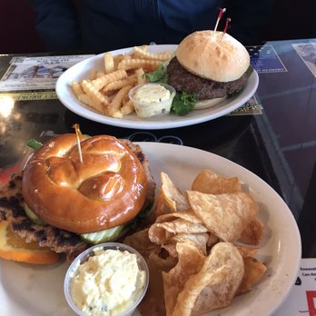 Crazy Ottos Empire Diner - A burger and a pork schnitzel sandwich. - Coffee & Tea Near Me - Herkimer, New York