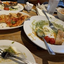 Pepperoni and what was left over f the Burrata Caprese...even my tween liked the coal-fired pie Pepperoni and what was left over f the Burrata Caprese...even my tween liked the coal-fired pie