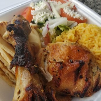 Larry's Santorini - #12 Chicken plate, rice pitas bread & greek salad - Greek Near Me - Poway, California Larry's Santorini - #12 Chicken plate, rice pitas bread & greek salad - Greek Near Me - Poway, California
