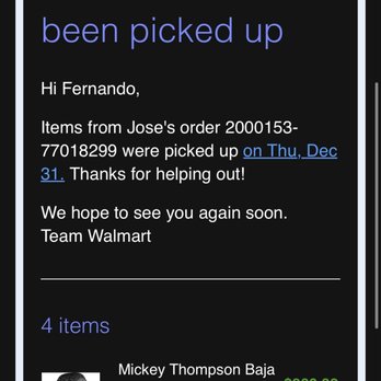 Walmart Supercenter - I got an email stating that my tires were picked up Thursday, DEC 31 when it's not even December. SMH - Grocery Near Me - Pico Rivera, California