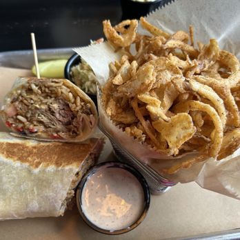 Little Mark's BBQ & Grill - Southwest Wrap with pulled pork - Burgers Near Me - Vernon, Connecticut Little Mark's BBQ & Grill - Southwest Wrap with pulled pork - Burgers Near Me - Vernon, Connecticut