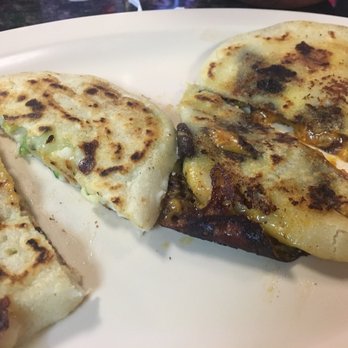 Los Cabos 2 - Left: Ayote (zucchini & cheese). Right: Con todo (beans, pork grinds, and cheese). Both were great! - Salvadoran Near Me - Bakersfield, California Los Cabos 2 - Left: Ayote (zucchini & cheese). Right: Con todo (beans, pork grinds, and cheese). Both were great! - Salvadoran Near Me - Bakersfield, California