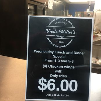 Uncle Willie’s Wings - Wednesday special! Friendly service! Great takeout. - Chicken Wings Near Me - Newark, New Jersey Uncle Willie’s Wings - Wednesday special! Friendly service! Great takeout. - Chicken Wings Near Me - Newark, New Jersey