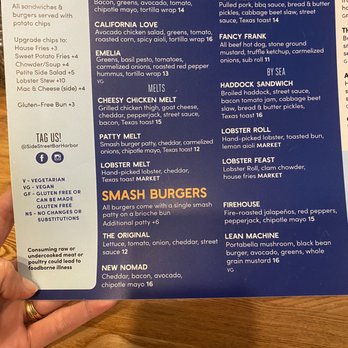 Side Street Cafe - Sandwich and burger menu - American Near Me - Bar Harbor, Maine
