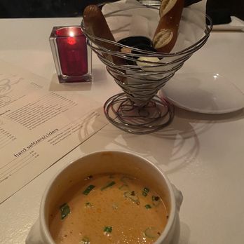 Strip Steakhouse - Lobster bisque and pretzel bread - Steakhouses Near Me - Avon, Ohio