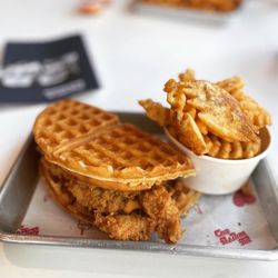 The Waffle Bus - Fried Chicken and Waffle Sandwich