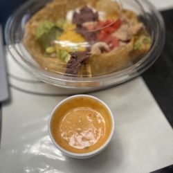 Rosa Cafe - Rosa's famous queso and combo fajita taco salad, yummy