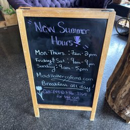 New summer hours! Take note!