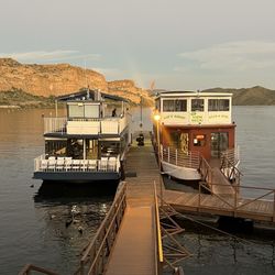 Desert Belle Cruises - Left: Double-decker Desert Belle, 90-minute cruise with live music Right: Gift shop