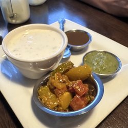 Tandoor Cuisine Of India - Pickles and yoghurt.