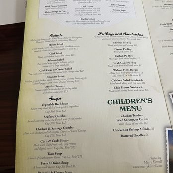 Walnut Hills - Menu - Southern Near Me - Vicksburg, Mississippi