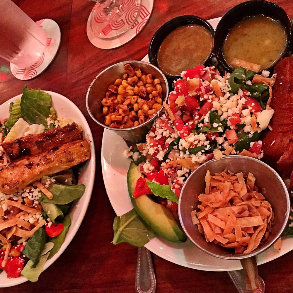 Taco Boy - Two half salads , one topped with mahi and the other with seared tuna - Mexican Near Me - Summerville, South Carolina