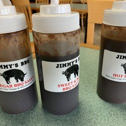 Jimmy's BBQ - 3 house sauces.