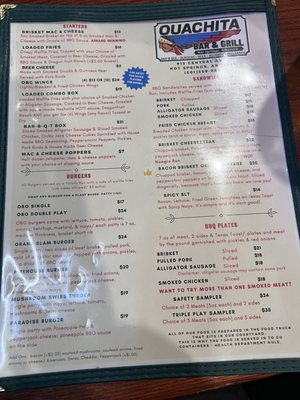 Menu photo 5 Ouachita Bar & Grill Hot Springs, AR