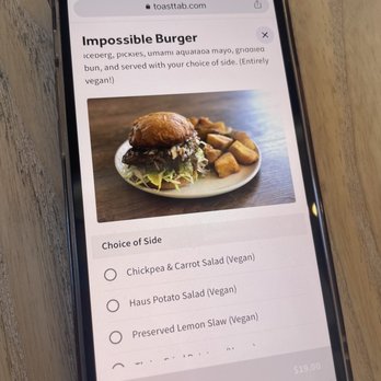 Wursthall - impossible burger - German Near Me - San Mateo, California