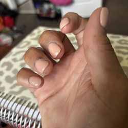 Grayson Parisian Nail Salon - Right hand after repairs. Last two nails are still chipped