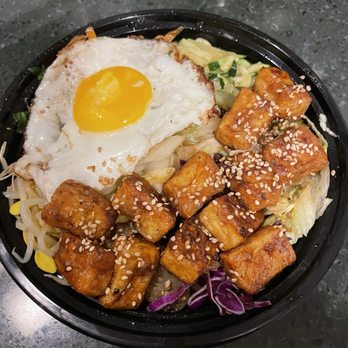 Bibim Town - Teriyaki tofu bibimbap with egg - Korean Near Me - Mundelein, Illinois Bibim Town - Teriyaki tofu bibimbap with egg - Korean Near Me - Mundelein, Illinois