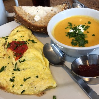 First Watch - Veggie omelet with butternut squash soup - Breakfast & Brunch Near Me - Knoxville, Tennessee
