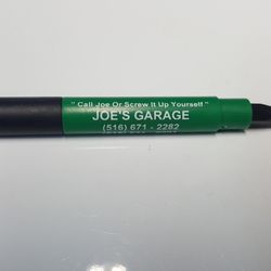 Joe's Garage - The screwdriver from Joe's Garage says it all ... "Call Joe or screw it up yourself" (I've never used the screwdriver.)